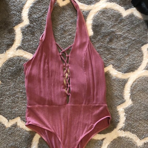 Halter/crisscross open bodysuit - Picture 1 of 3